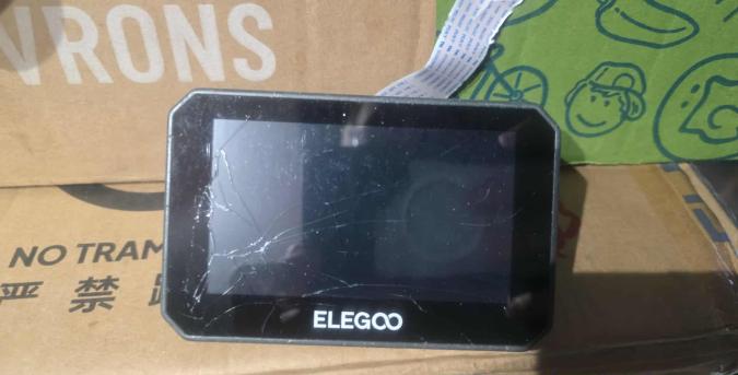 Freight damage example: a cracked printer touch screen